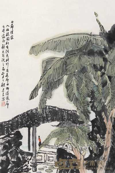 孙君良 1985年作 曲廊佳处 立轴 68.5×45cm
